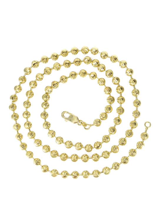 Gold Chain - Mens Moon Cut Chain 10K/14K Gold - Pricing Varies