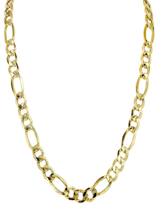 Gold Chain - Mens Solid Figaro Chain 10K/14K Gold - Pricing Varies