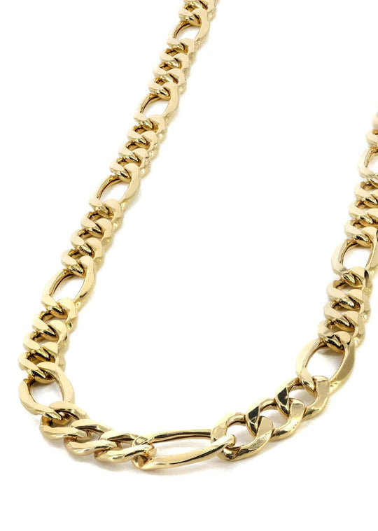Gold Chain - Mens Solid Figaro Chain 10K/14K Gold - Pricing Varies