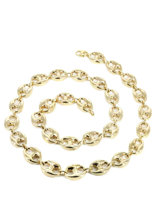 Gold Chain - Mens Hollow Puff Chain 10K/14K Gold - Pricing Varies