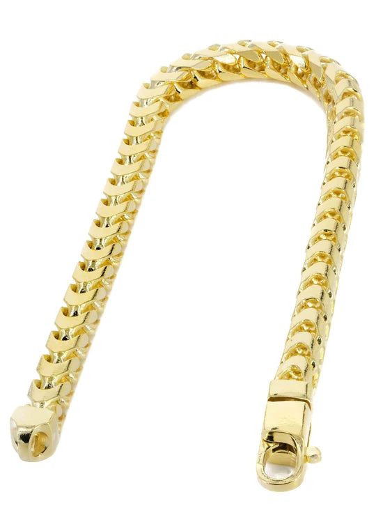 Solid Mens Franco Bracelet 10K/14K Yellow Gold