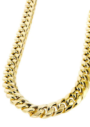 Mens Hollow Miami Cuban Link Chain 10K/14K Gold - Call for Pricing